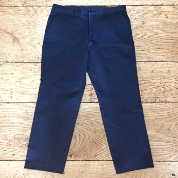 Brooks Brothers Navy Clark Winter Pants Mens 38x34  Soft Cotton Twill Stretch - Picture 1 of 9